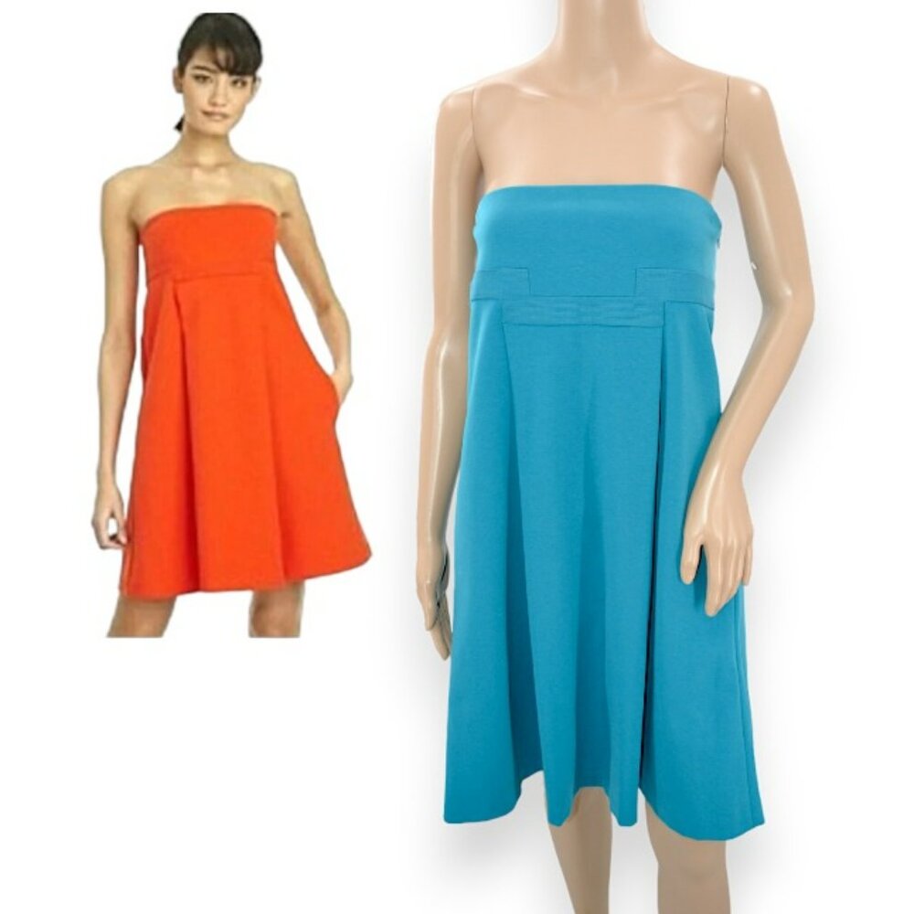 Diane Von Furstenberg DVF Teal Blue Green Fit Flare Pleated Empire Swing Dress 6